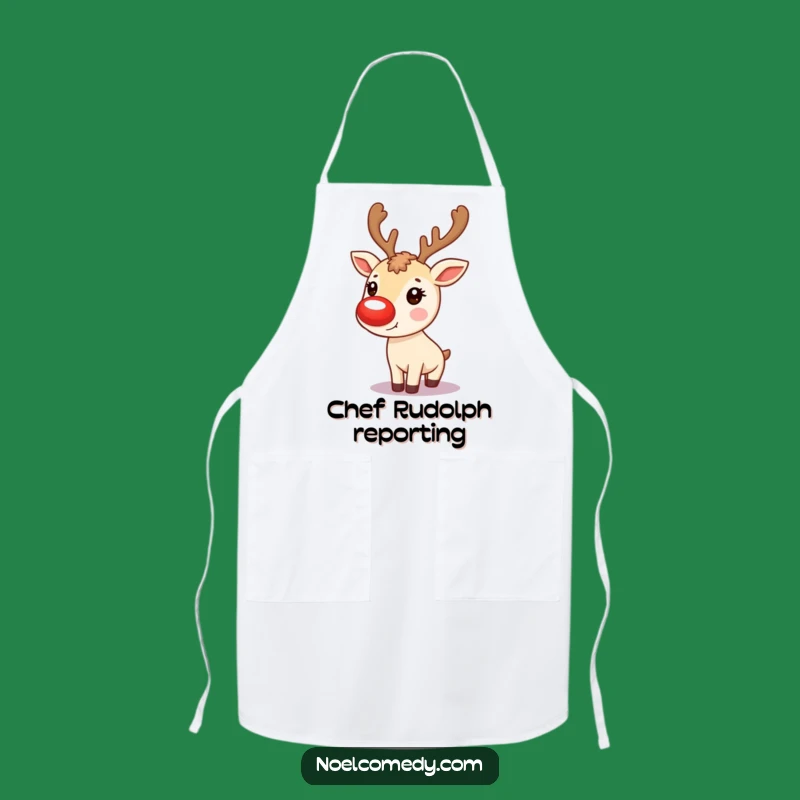 Funny Reindeer Nose Apron: Glowing Nose Gift, Perfect Festive Kitchen Wear