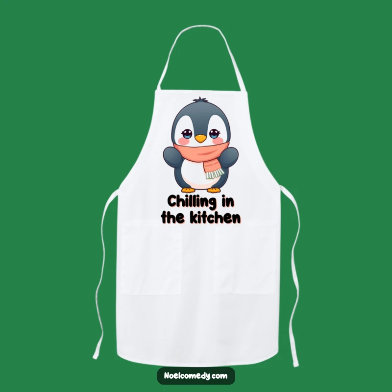 Funny Penguin Scarf Mittens Apron - Kitchen Winter Cute Dog Lover's Funny Gift