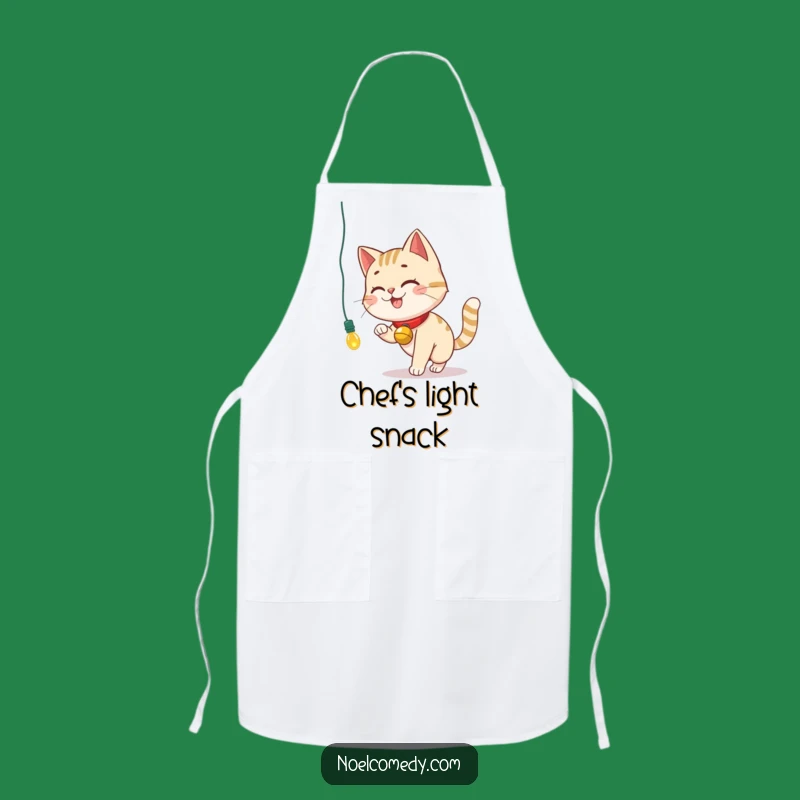 Funny Cat Christmas Apron: Smiling Chase Kitchen Humor