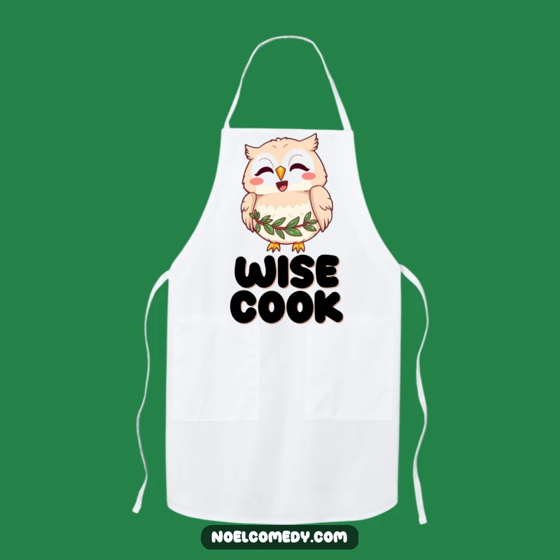Funny Joyful Owl Apron - Whimsical Kitchen Wear for Wise Cooks