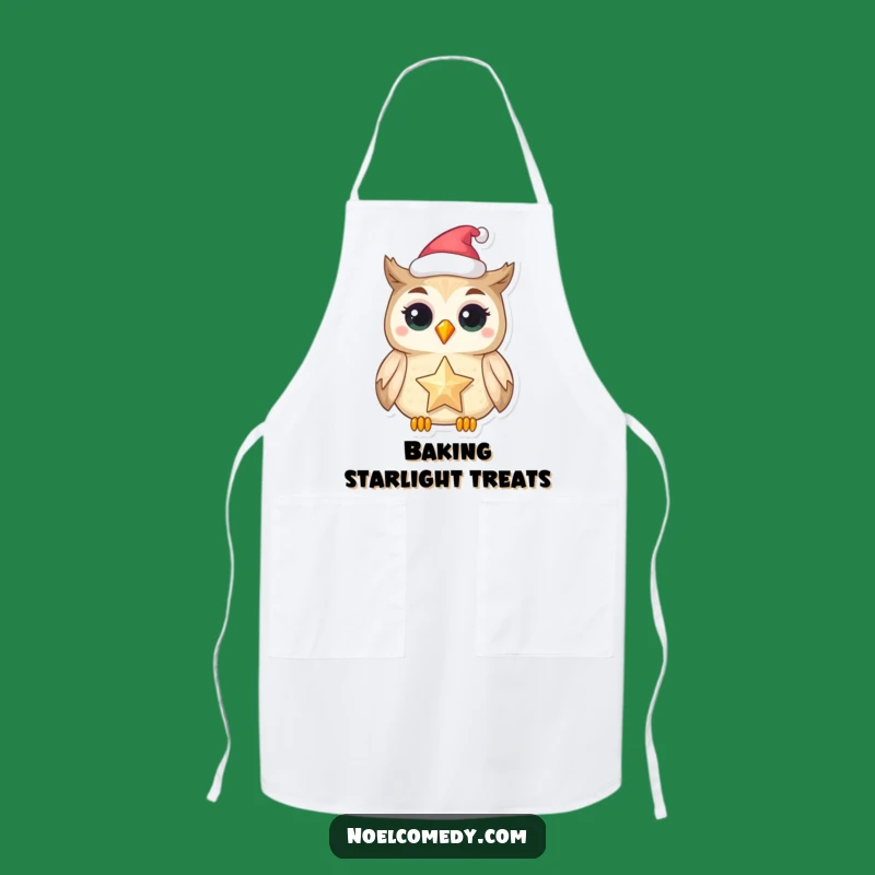 Funny Owl Star Apron: Festive Kitchen Decor, Magical Owl Baking Gift