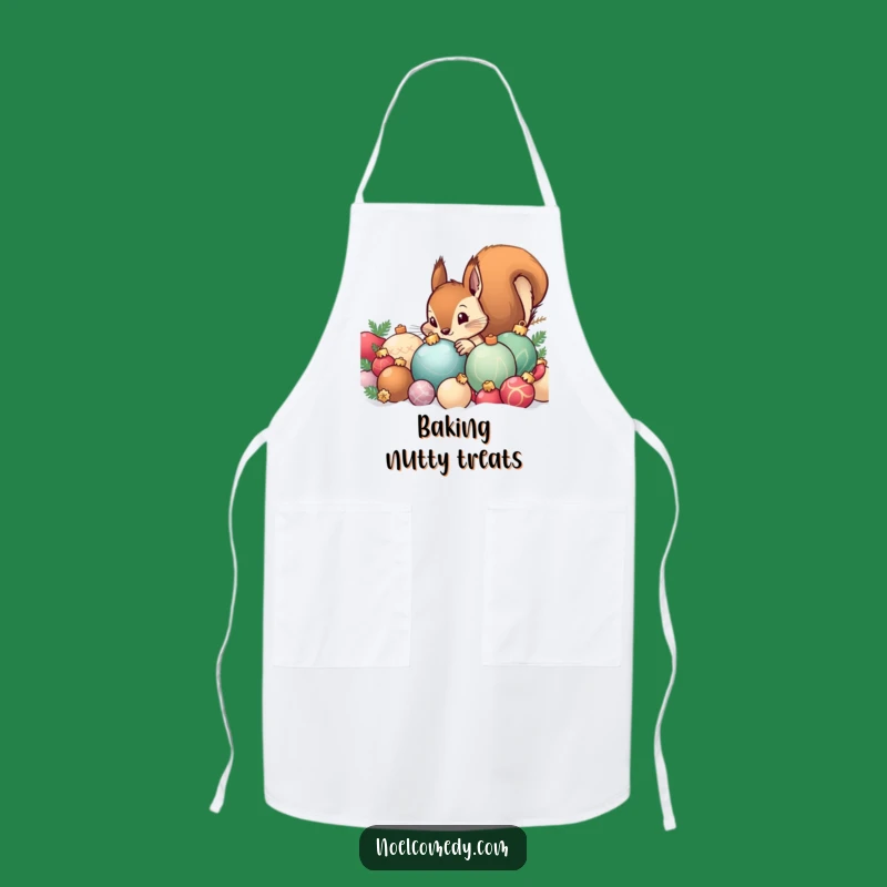 Funny Squirrel Ornament Apron - Hilarious Kitchen Wear for Festive Cooking Gift