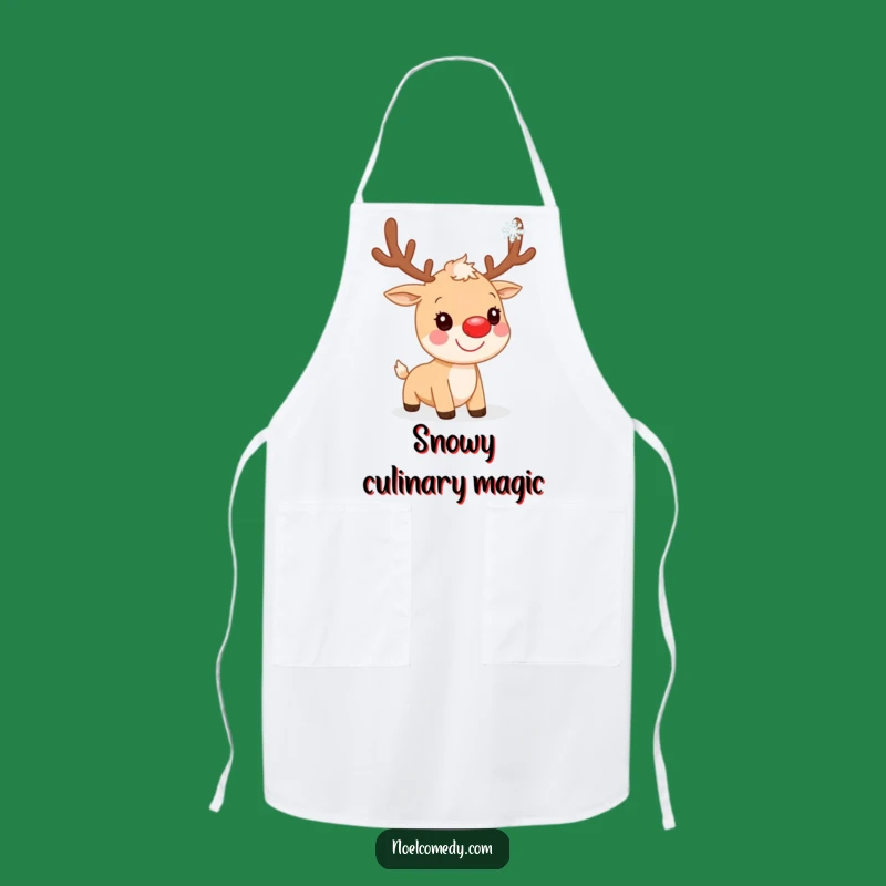 Funny Reindeer Apron: Chef with Red Nose, Humorous Kitchen Gift for Holiday Cooks