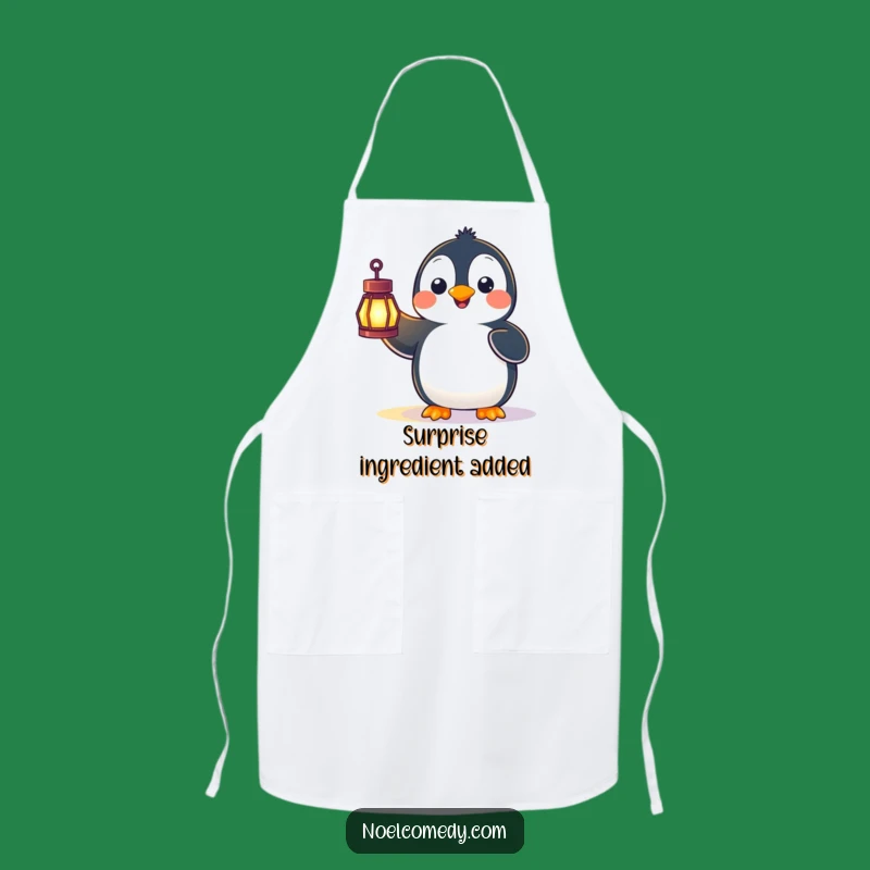 Funny Penguin Lantern Surprise Apron: Cook with Wondrous Joy