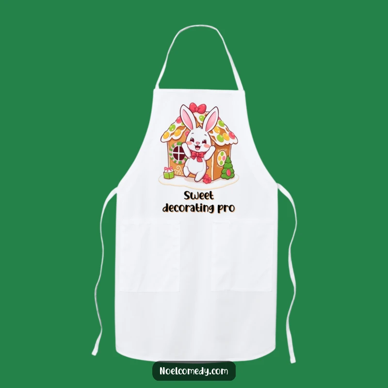 Funny Bouncing Bunny Gingerbread Apron: Baker's Festive Kitchen Wear for a Chef Gift
