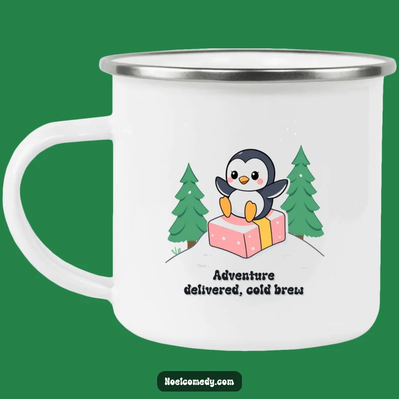 Funny Penguin Gift Adventure Camping Mug: Your Hilarious Winter Companion