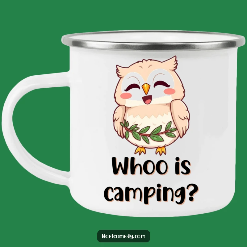 Funny Joyful Owl Camping Mug - Whimsical Humor for Outdoor Adventures