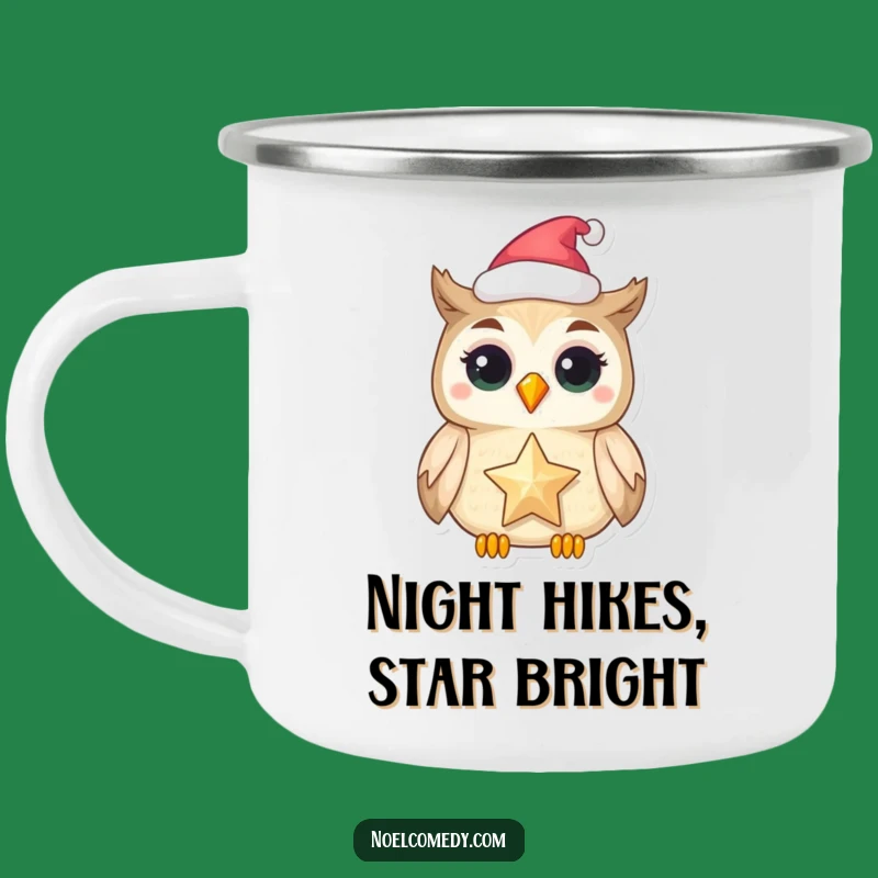Funny Owl Star Camping Mug: Festive Outdoor Drinkware, Magical Owl Gift