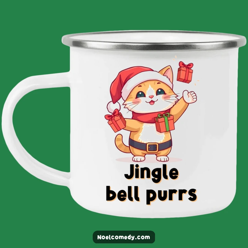 Funny Santa Cat Camp Mug: Festive Outdoor Cheer, a Great Funny Gift