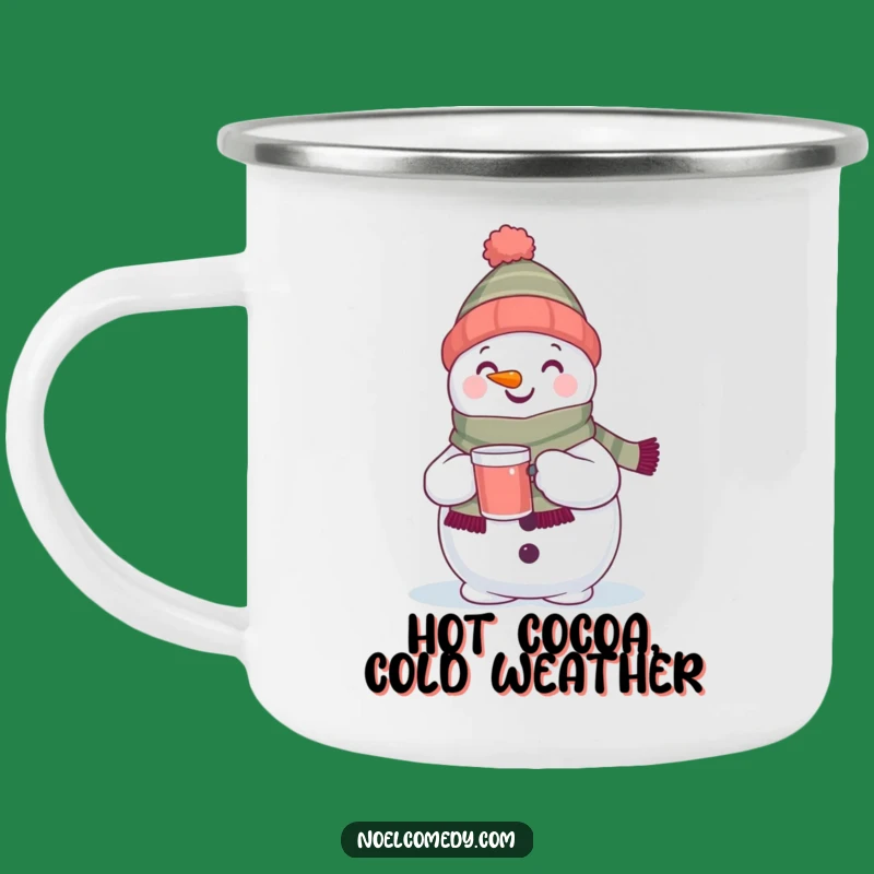 Funny Snowman Camping Mug: Enjoy drinks with this winter character, a perfect funny holiday gift.