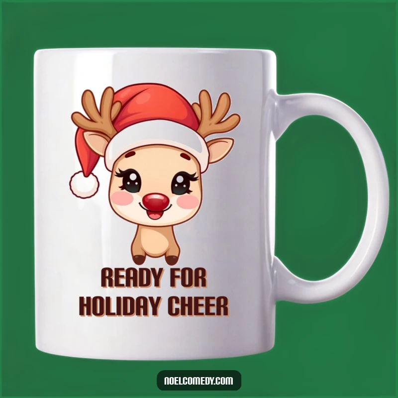 Funny Joyful Reindeer Mug: Santa's Twinkling Helper, Perfect Funny Gift