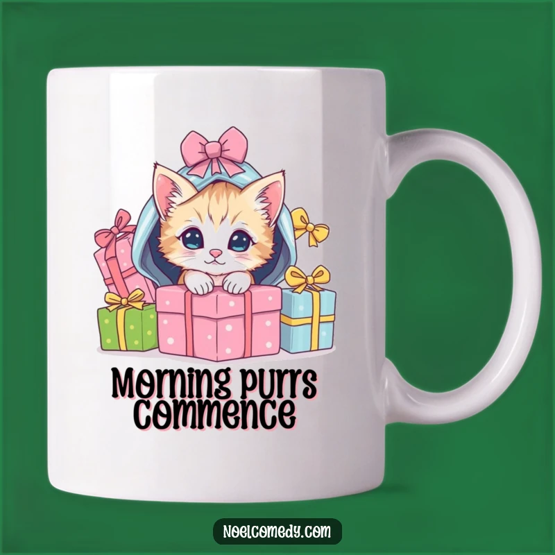 Funny Kitten Christmas Mug: Playful Gift Pile Humor Gift