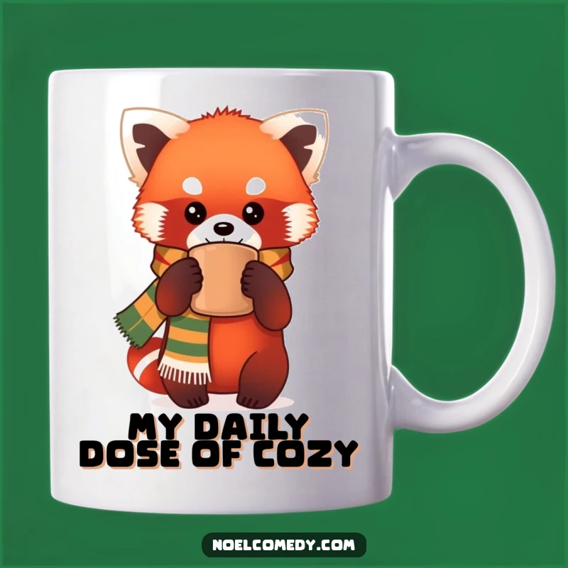 Red Panda Festive Scarf Mug: A Funny Cozy Gift for Animal Lovers