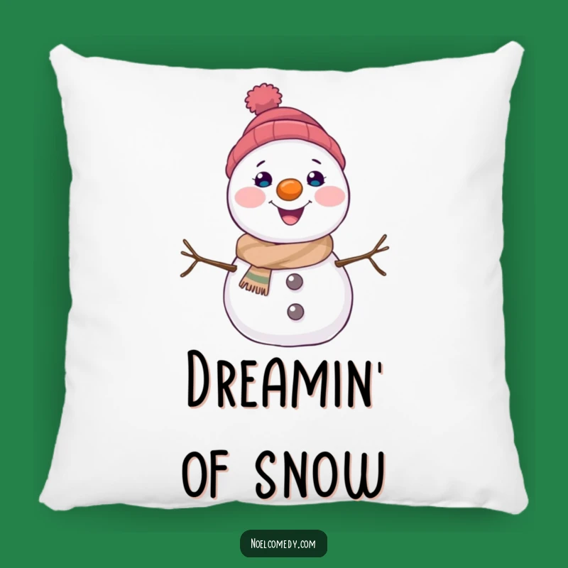 Comfortable Funny Snowman Pillow: Joyful Character with Carrot Nose, Cozy Winter Decor