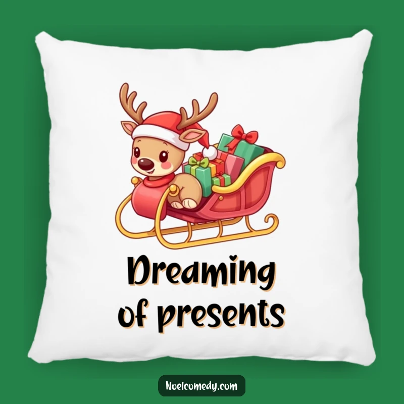 Funny Small Reindeer Pillow - Cozy Holiday Comfort with Festive Humor
