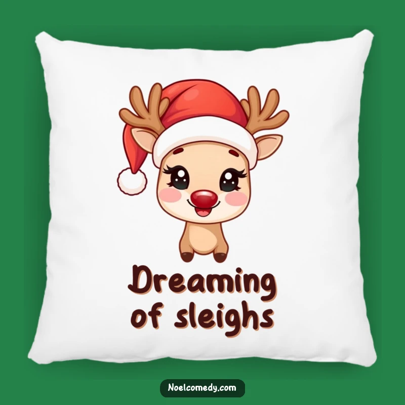 Funny Joyful Reindeer Pillow: Cozy Christmas Comfort, Adorable Funny Gift