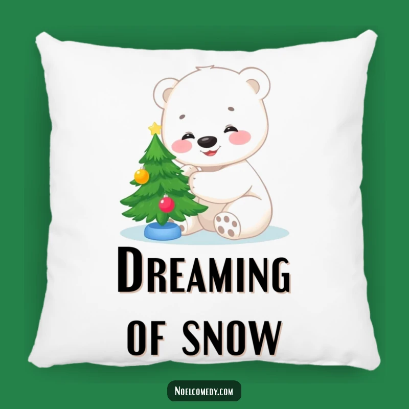 Funny Polar Bear Cub Christmas Pillow: Cozy Comfort with Festive Cuteness