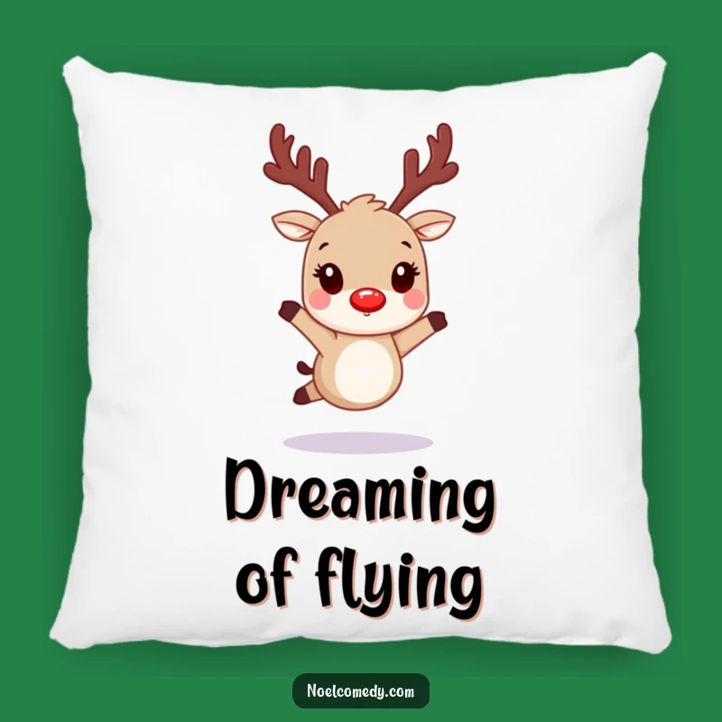 Funny Reindeer Pillow: Holiday Comfort, Charming Comedic Gift for Cozy Nights