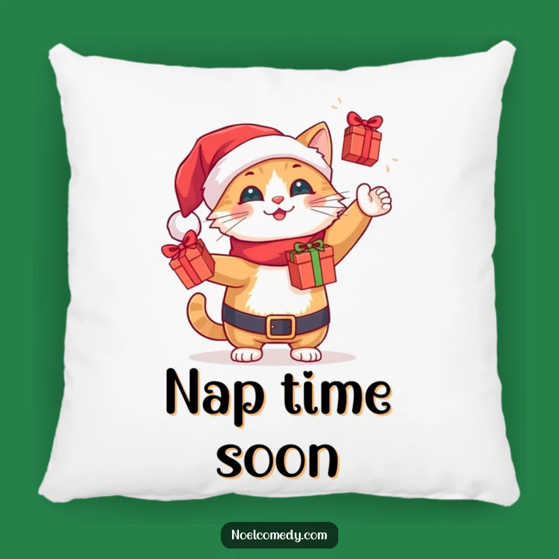 Funny Santa Cat Pillow: Cozy Holiday Comfort, a Sweet Funny Gift