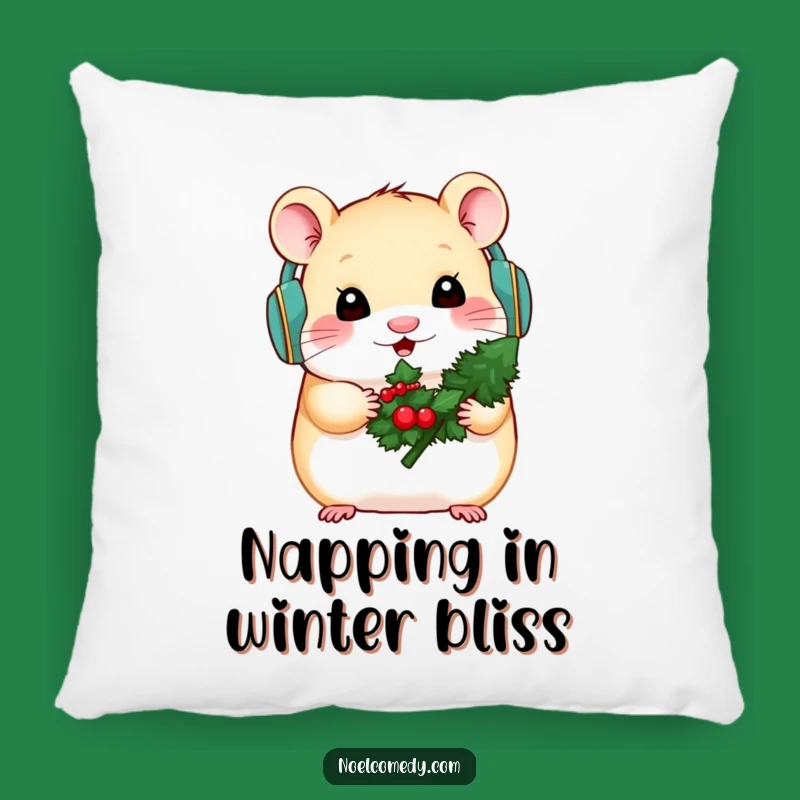 Funny Hamster Winter Pillow - Cozy Accent for a Cute Abode