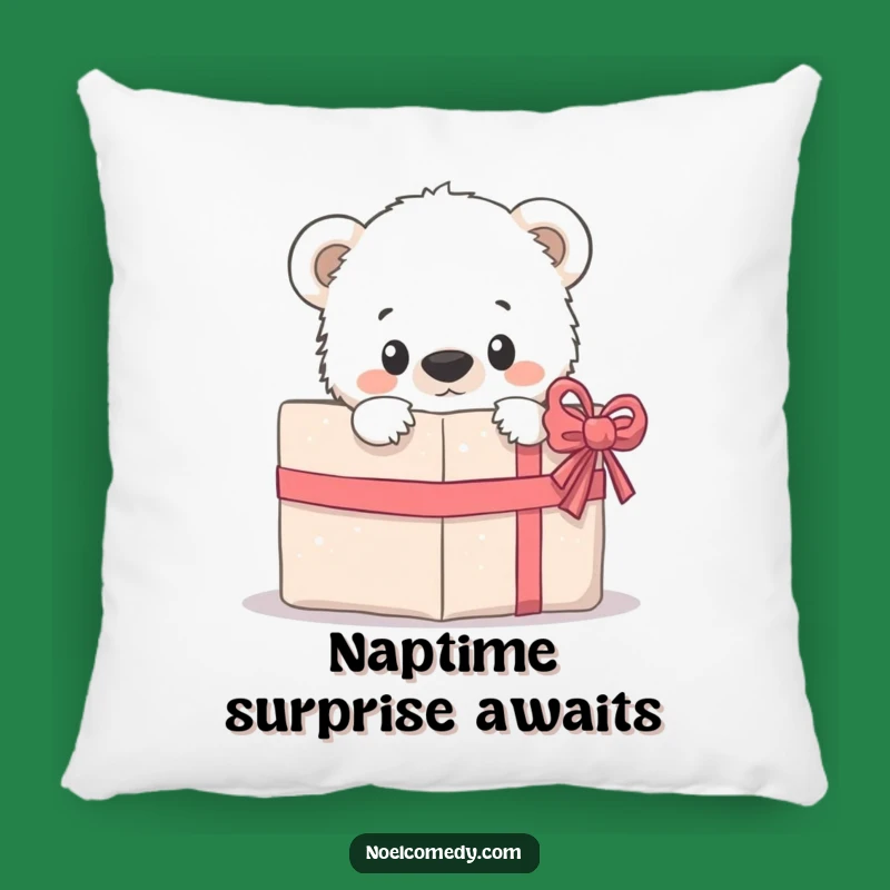 Funny Bear Cub Pillow: Cozy Peek Design, Sweet & Humorous Accent for Any Room