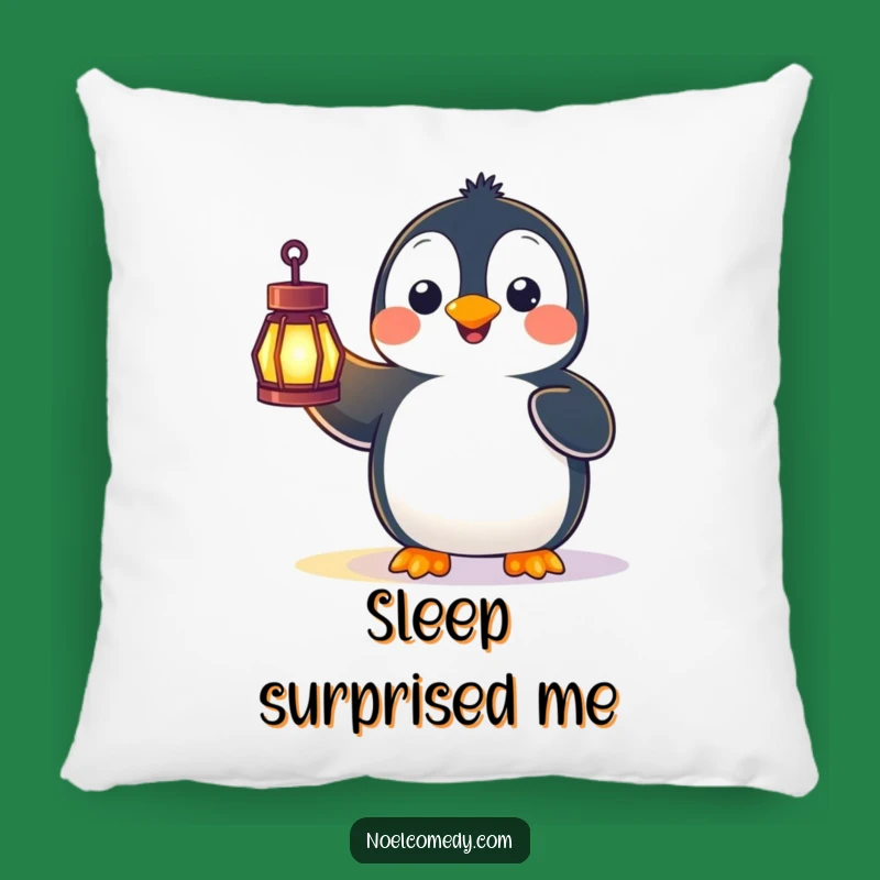 Funny Penguin Lantern Surprise Pillow: Cozy Comfort with a Wondrous Touch