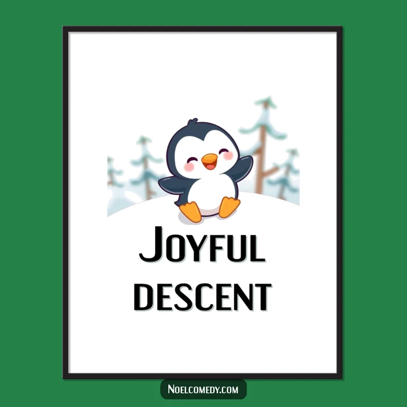 Funny Giggling Penguin Digital Print: Instant Winter Joy, Framable Funny Gift