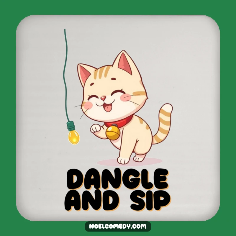 Funny Cat Christmas Coaster: Smiling Chase Table Protection