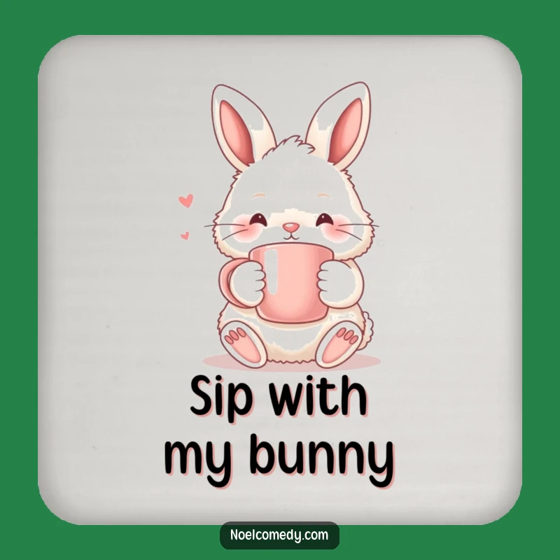 Funny Fluffy Bunny Warm Mug Coaster Set - Protect Surfaces with Cozy Charm