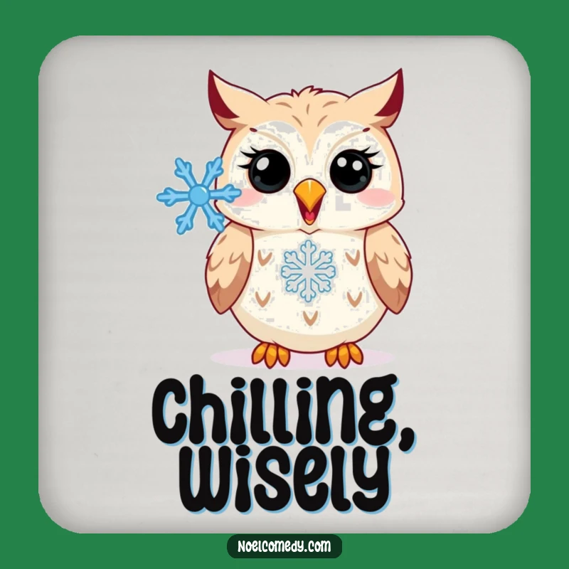 Funny Owl Snowflake Coaster: Hooting Bird Protection, Perfect Winter Table Accent