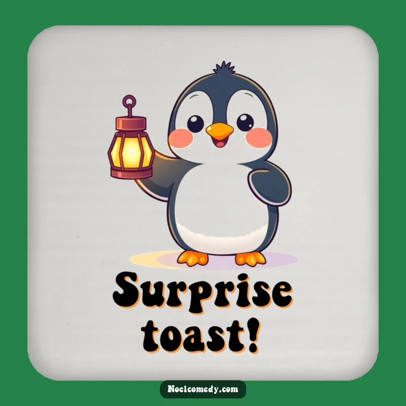 Funny Penguin Lantern Surprise Coaster: Protect Surfaces with Wondrous Charm
