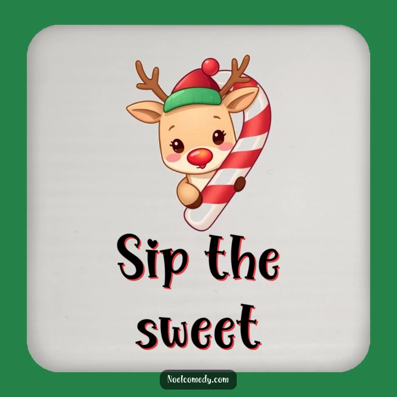 Funny Reindeer Candy Cane Coasters: Festive Table Protection, a Cute Funny Gift