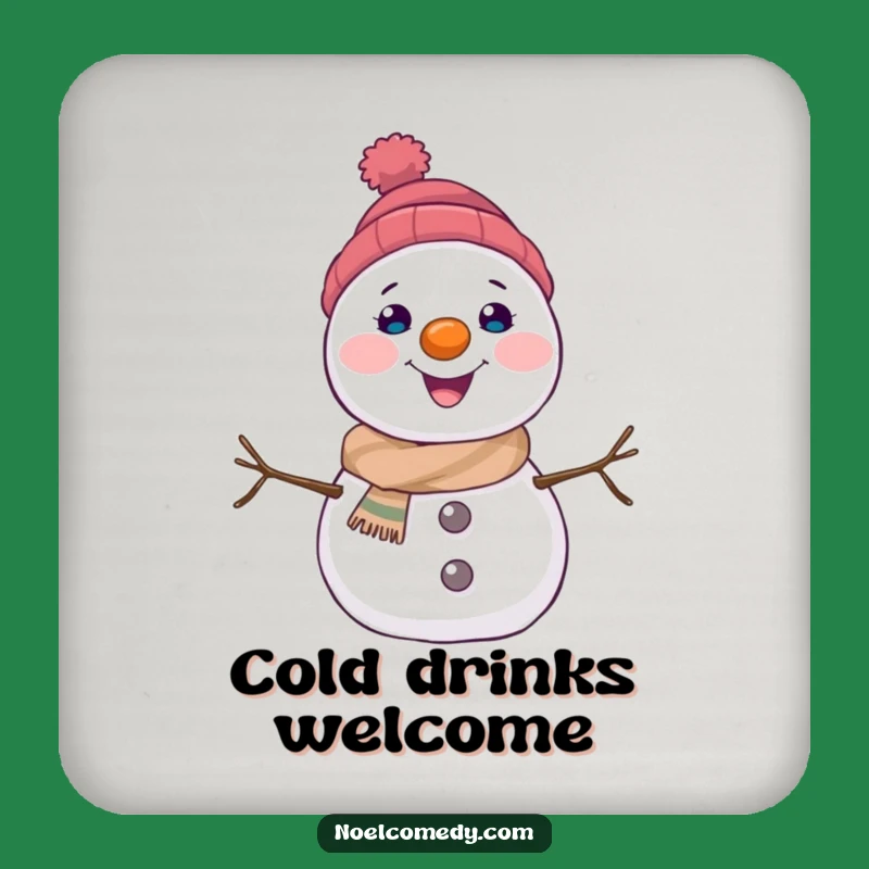 Funny Snowman Coasters: Joyful Character with Carrot Nose, Protect Surfaces with Winter Charm