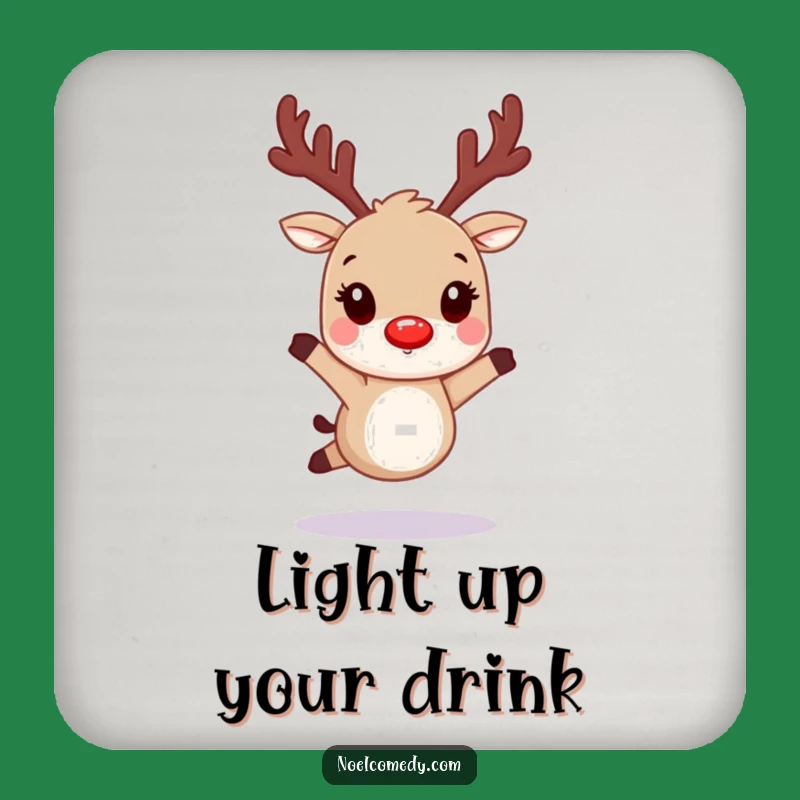 Funny Reindeer Coaster: Festive Sips, Chic Comedic Gift for Tables