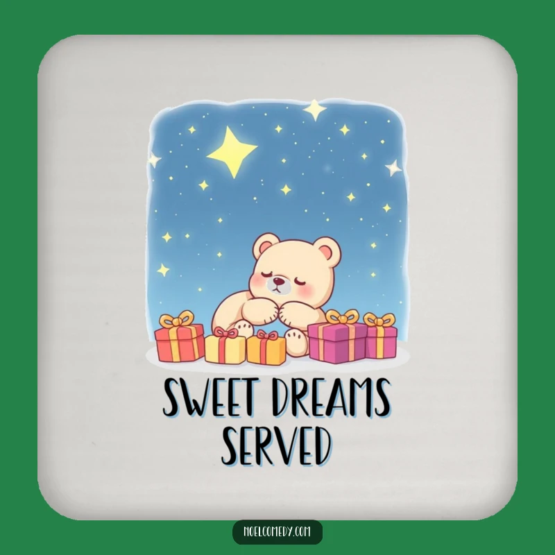 Funny Bear Cub Coaster: Starry Night Dreams for Hilarious Gift
