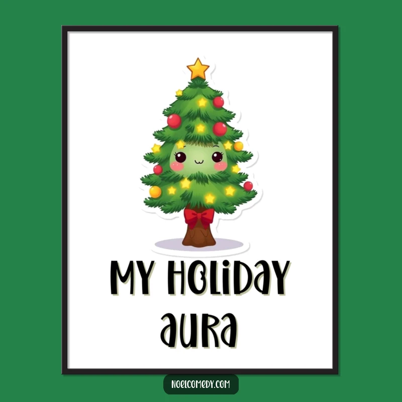 Festive Pine Tree Poster: Charming Christmas Art for Holiday Decor