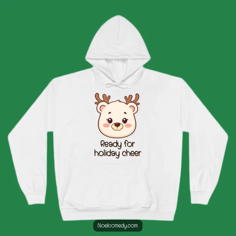 Cozy Bear Reindeer Hoodie, Funny Holiday Gift, Warm Winter Wear