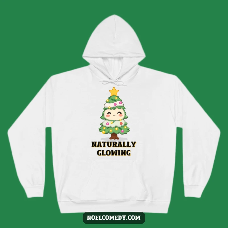 Cozy Funny Christmas Tree Hoodie: Twinkling Lights & Stars, Warm Holiday Gift