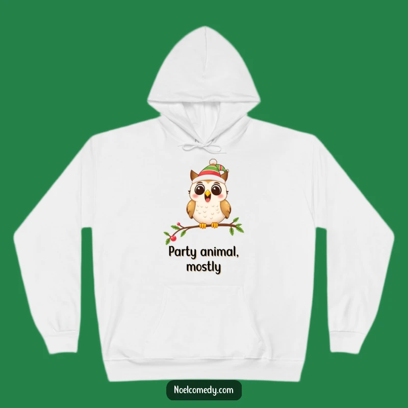 Cozy Funny Festive Owl Hoodie - Warm Holiday Vibes for Bird Fans