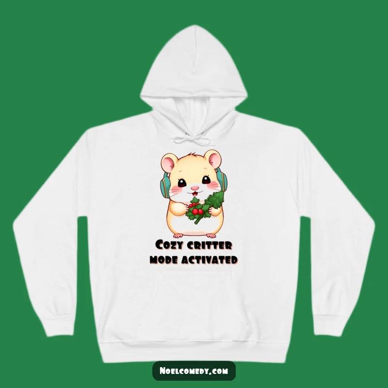 Cozy Funny Hamster Winter Hoodie - Warm & Adorable Holiday Gear