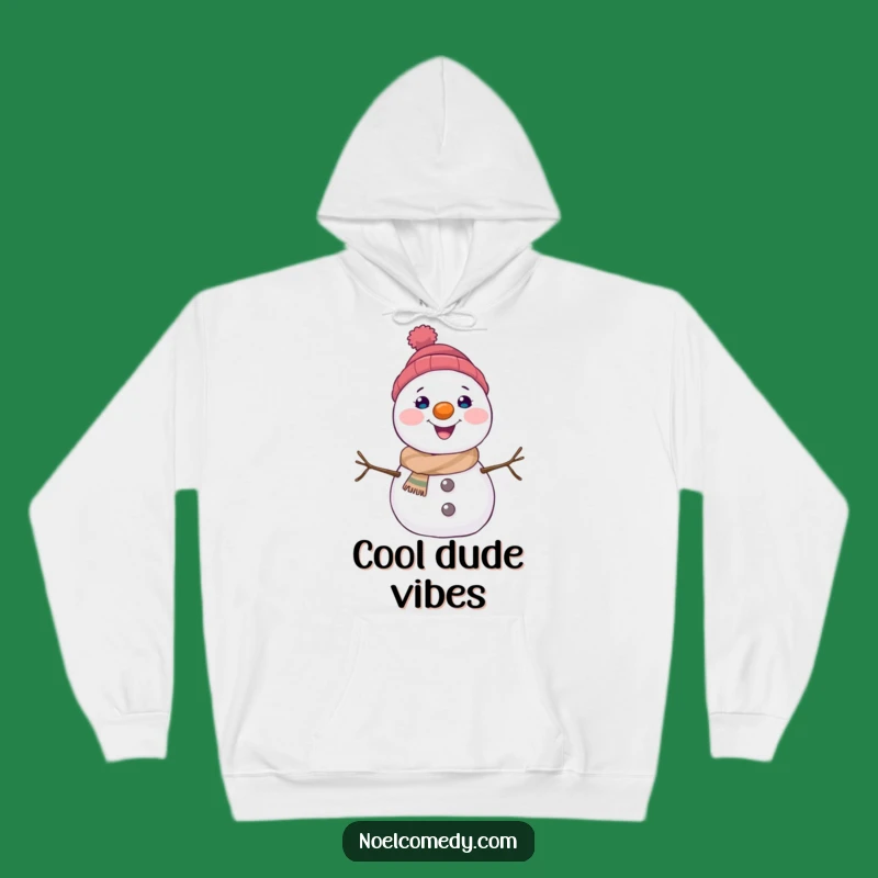 Cozy Funny Snowman Hoodie: Joyful Character with Carrot Nose, Warm Winter Comfort