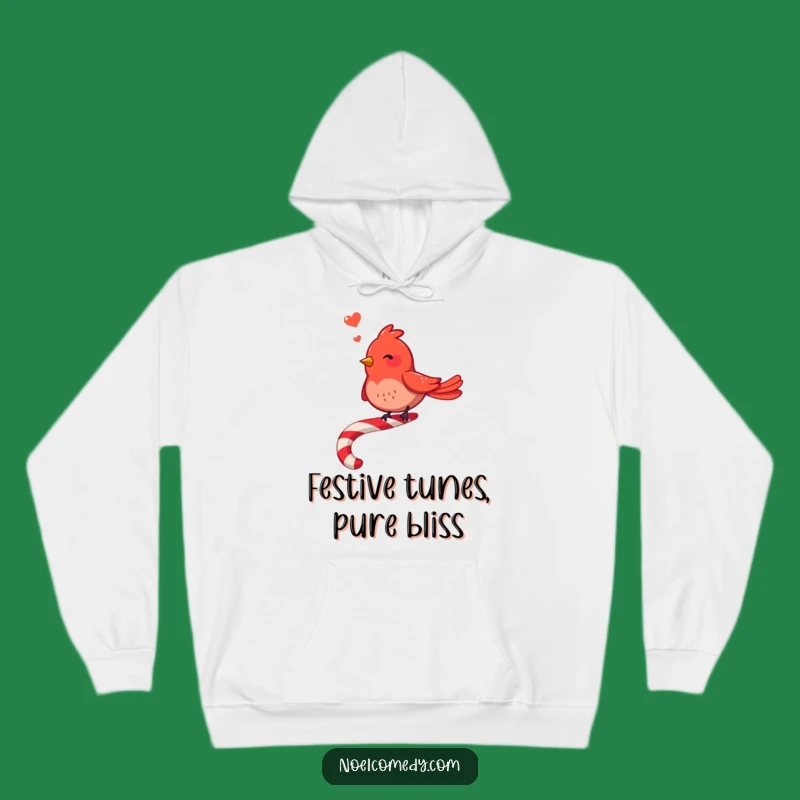 Funny Red Bird Candy Cane Hoodie: Merry Singer, Cozy Festive Gift