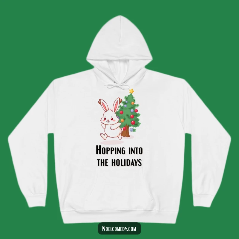 Funny Bunny Antlers Hoodie: Cozy Christmas Humor for Festive Comfort