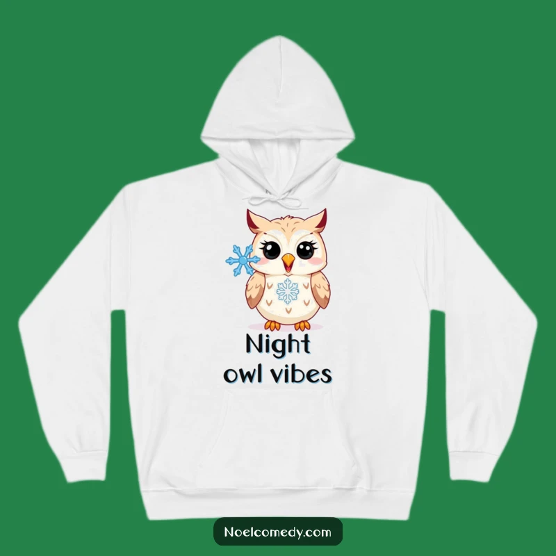 Cozy Funny Owl Snowflake Hoodie: Hooting Owl Comfort, Perfect Warm Winter Gift
