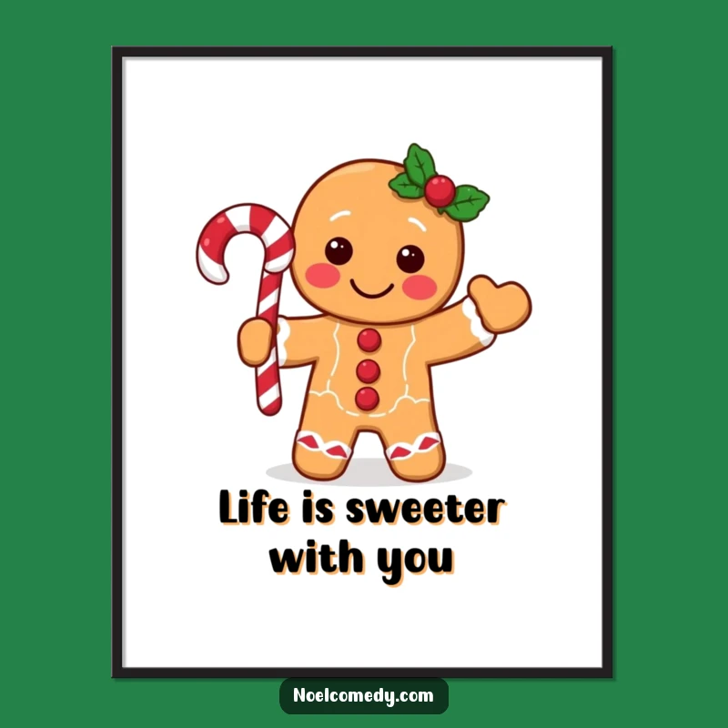 Free Printable Funny Gingerbread Man Wall Art - Festive Downloadable Decor!