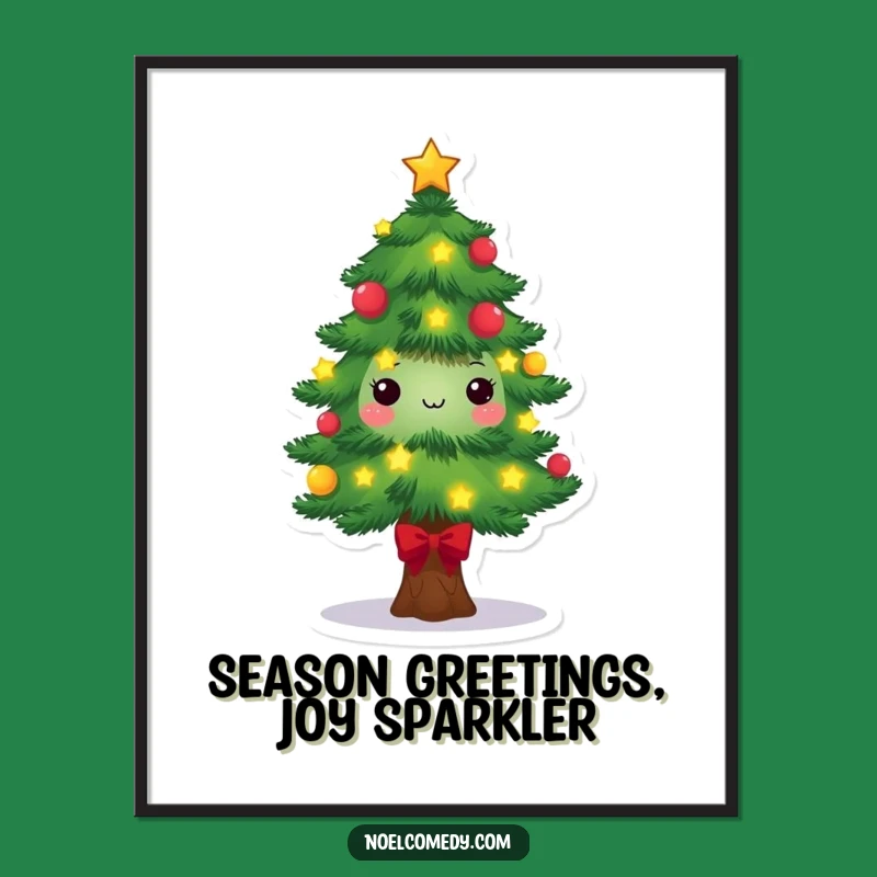 Free Printable Wall Art: Festive Tree, Whimsical Holiday Decor Downloadable