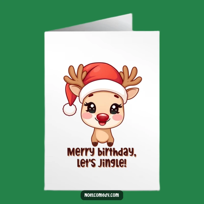 Free Printable Birthday Card: Joyful Reindeer, Perfect DIY Holiday Birthday Gift