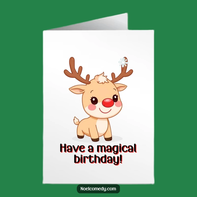 Free Printable Birthday Card: Reindeer's Snowy Wish!