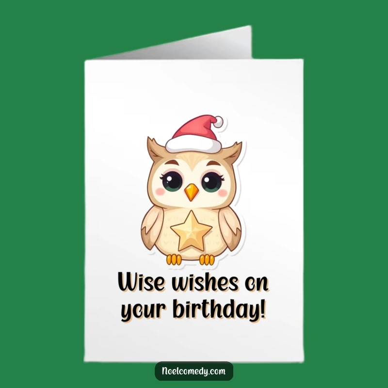 Free Printable Birthday Card: Festive Owl Star Funny Downloadable Gift