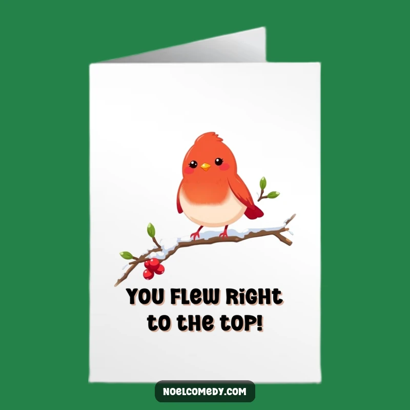 Free Printable Congrats Card: Joyful Robin Cheers for Your Success Download